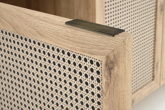 Komoda z drzwiami dąb artisan / czarny mat 160 cm Borneo