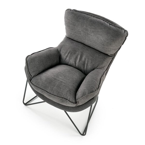 Fotel wypoczynkowy tapicerowany szary Volker