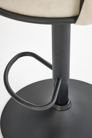 Hoker z oparciem tapicerowany beżowy / czarny H125