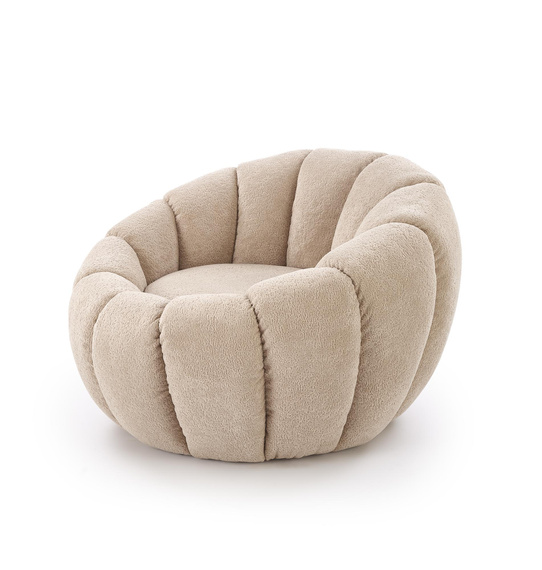 Fotel wypoczynkowy tapicerowany beżowy Gaspar 2