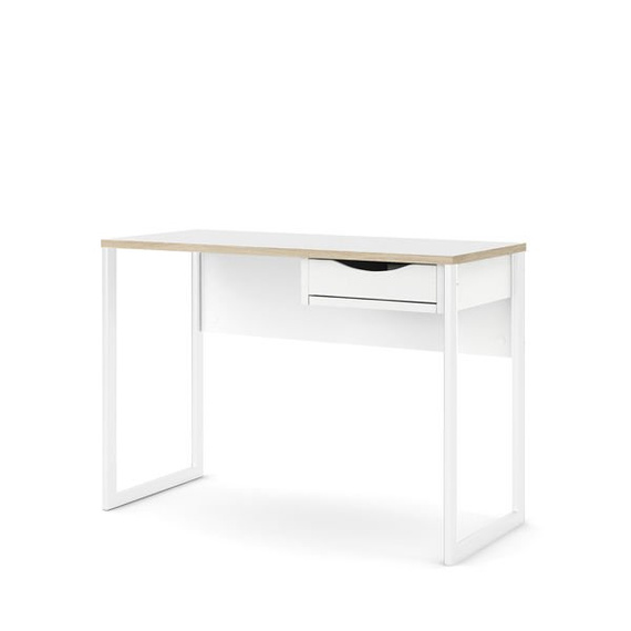 Biurko z szufladą białe / dąb sonoma mat 110 cm Function Plus Small