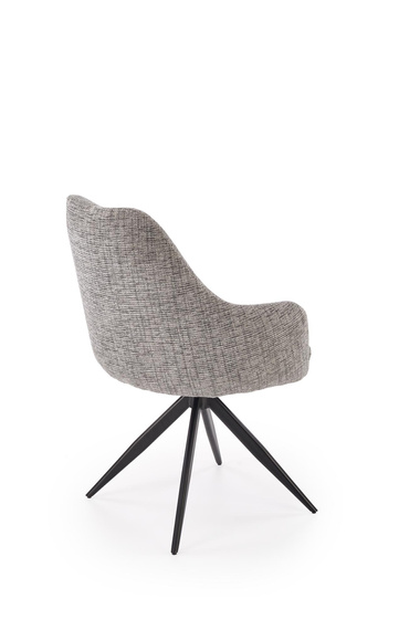 Krzesło obrotowe do jadalni tapicerowane szare K564