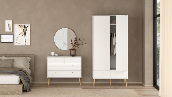 Komoda z szufladami biała mat 99 cm Bodo