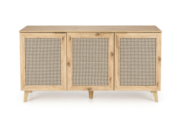 Komoda z drzwiami dąb artisan / czarny mat 160 cm Borneo