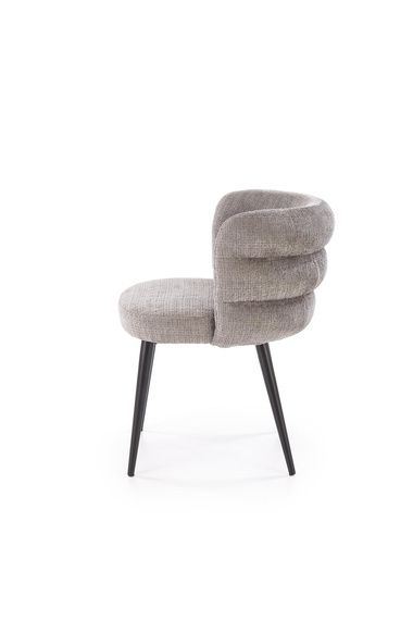 Krzesło do jadalni tapicerowane szare / czarne K575