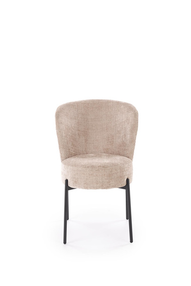 Krzesło do jadalni tapicerowane beżowe / czarne K590