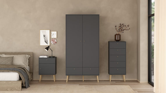 Szafka nocna szara mat 50 cm Bodo