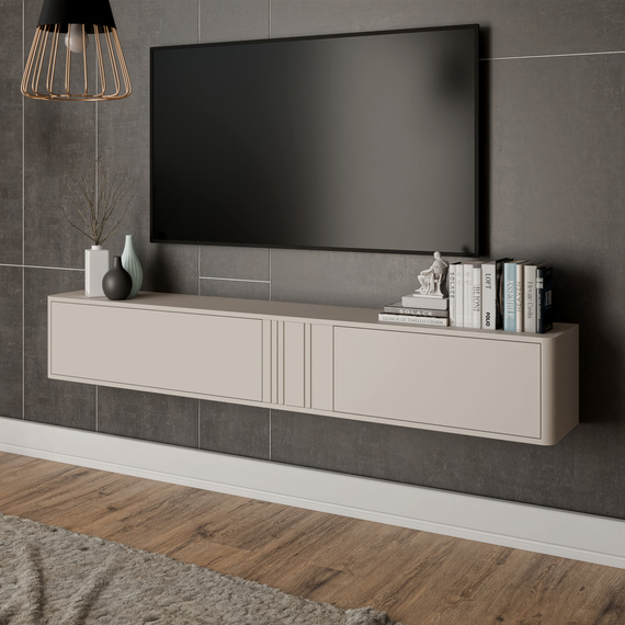 Szafka RTV wisząca kaszmir mat 190 cm Luvio