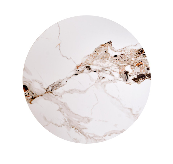 Stolik kawowy okrągły beżowy / orzech mat 50 cm Carina