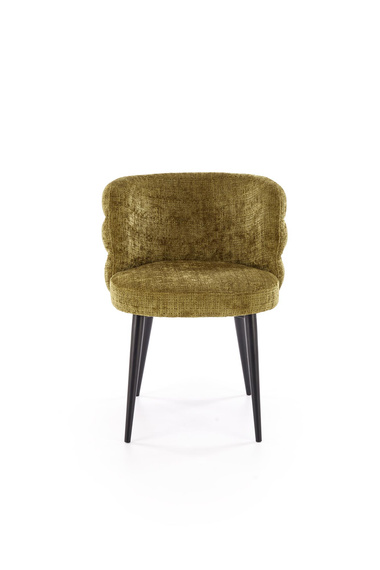Krzesło do jadalni tapicerowane oliwkowe / czarne K575