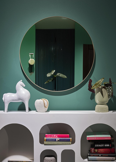 Lustro okrągłe złote 70 cm Patina