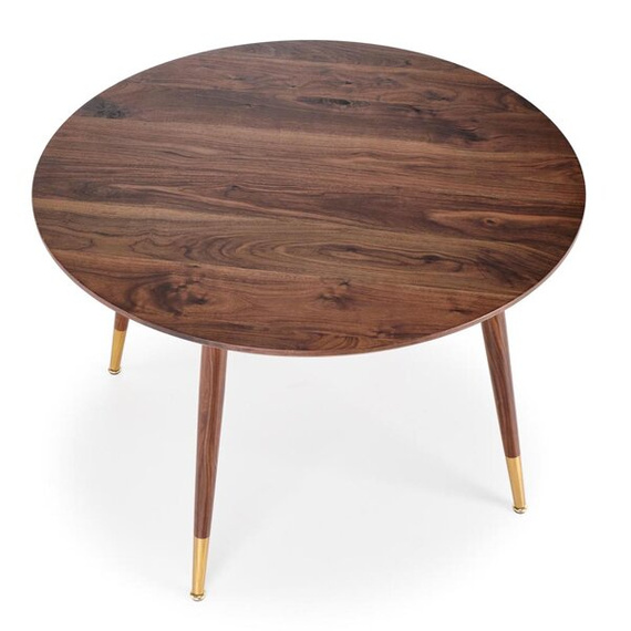 Stół Domenico 110 x 76 cm, orzechowy, detale złote