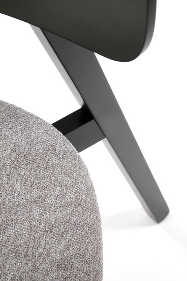 Krzesło do jadalni drewniane tapicerowane szare / czarne Hylo