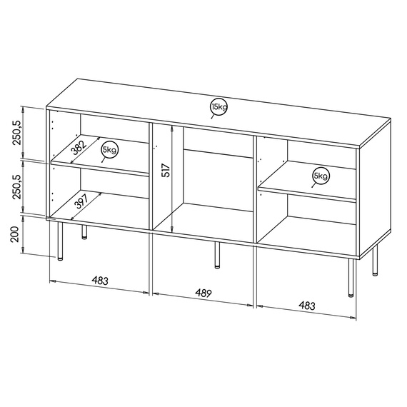 Komoda z drzwiami dąb wotan mat 152 cm Fiori