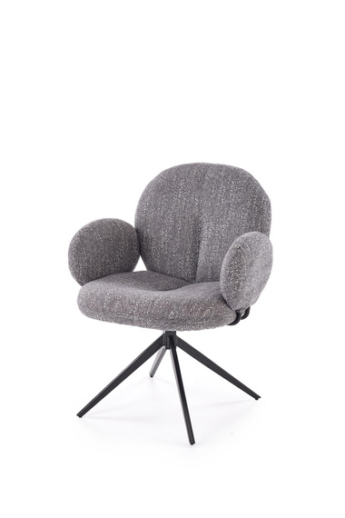 Krzesło do jadalni tapicerowane szare / czarne K568