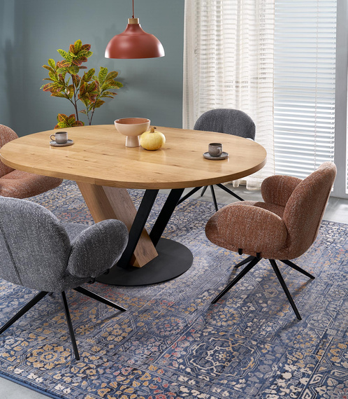 Krzesło do jadalni tapicerowane szare / czarne K568