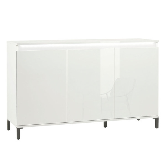 Komoda z drzwiami biała wysoki połysk 138 cm Varazze