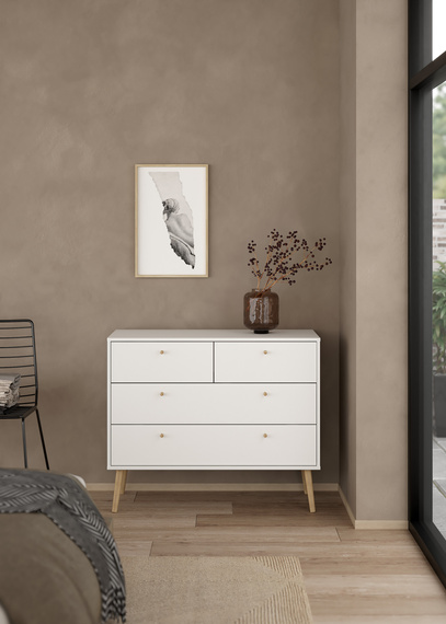 Komoda z szufladami biała mat 99 cm Bodo