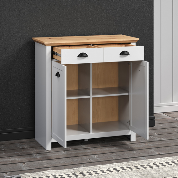 Komoda na buty Tosca, 91 x 41 x 95 cm, jasnoszary, dąb artisan