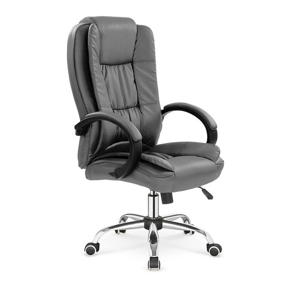 Fotel gabinetowy ekoskóra szary Relax