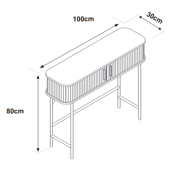 Konsola z drzwiami dąb / czarna mat 100 cm Kasja
