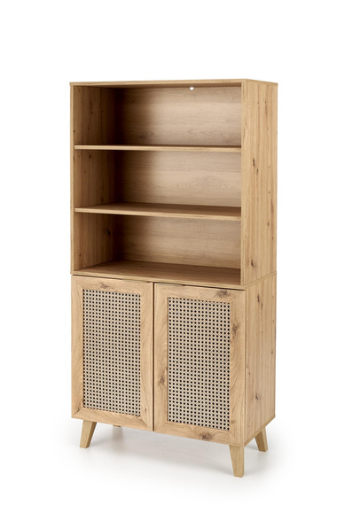 Regał do salonu dąb artisan / czarny mat 80 x 40 x 173 cm Borneo