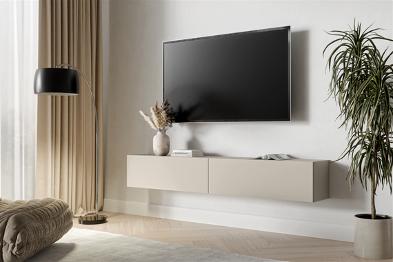 Szafka RTV wisząca kaszmir mat 200 cm Alto 