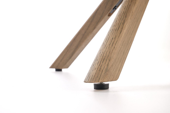 Krzesło do jadalni tapicerowane beżowe / orzech K585