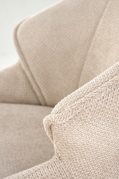 Hoker z oparciem tapicerowany beżowy / czarny H122