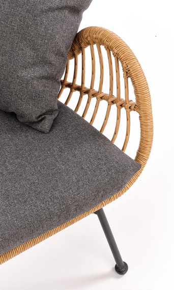 Sofa ogrodowa 2-osobowa naturalna / szara Ikaro X
