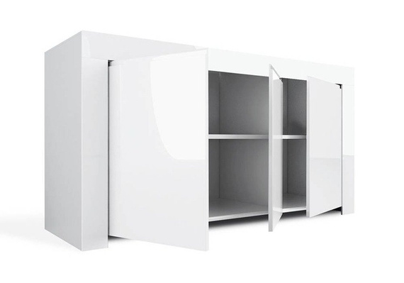 Komoda z drzwiami biała wysoki połysk 162 cm Amaretto