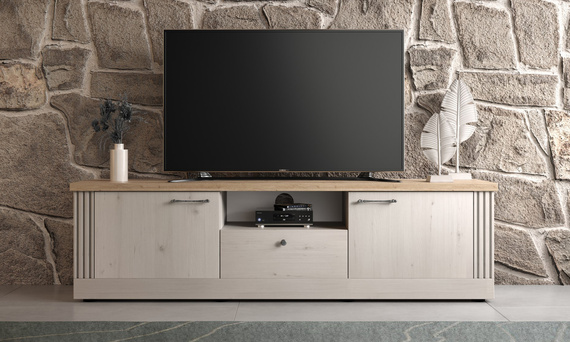 Szafka RTV dąb Meringa/dąb Cadiz 211 cm Avina