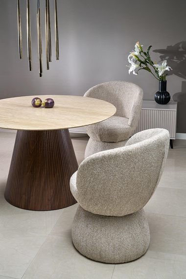 Krzesło do jadalni tapicerowane beżowe K581