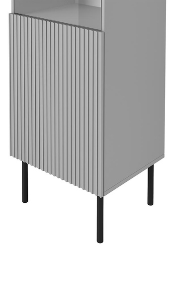 Witryna jednodrzwiowa szara mat 50 x 180 cm Asensio