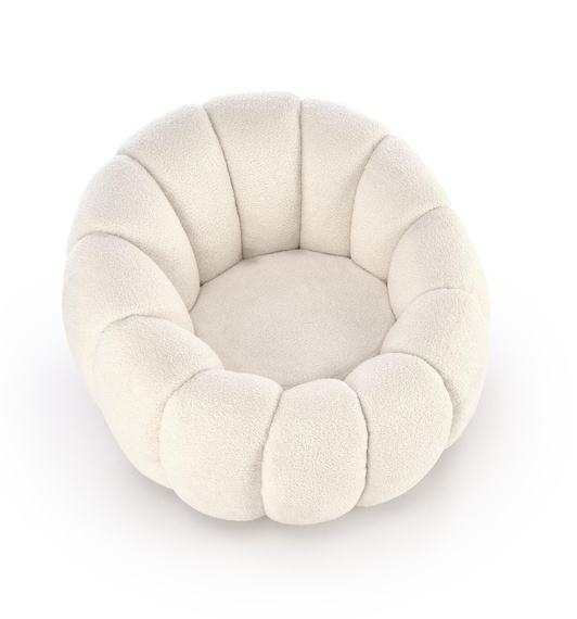 Fotel wypoczynkowy tapicerowany kremowy Gaspar