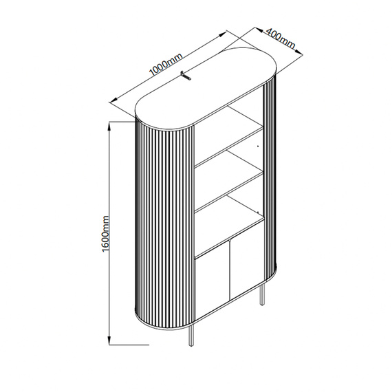 Regał do salonu antracyt / dekor bambus mat 84 x 40 x 165 cm Sumatra