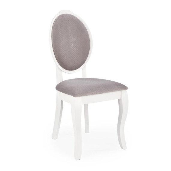 Krzesło tapicerowane Velo popielata, nóżki drewno lite bukowe białe