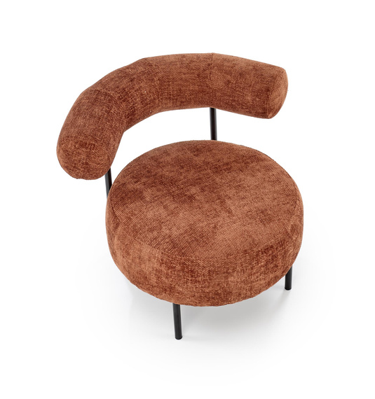 Fotel wypoczynkowy tapicerowany cynamonowy Hazard