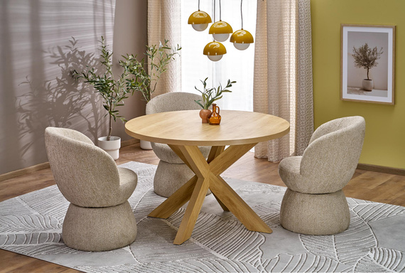 Krzesło do jadalni tapicerowane beżowe K581