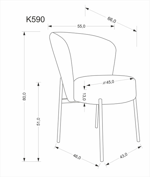 Krzesło do jadalni tapicerowane beżowe / czarne K590