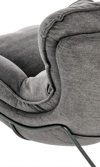 Fotel wypoczynkowy tapicerowany szary Volker