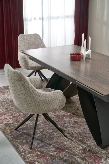 Stół rozkładany orzech / czarny mat 180 - 260 x 90 cm Hilario