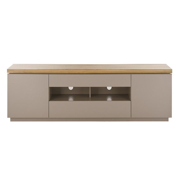 Szafka RTV beżowoszara / drewno akacjowe mat 173 cm Cavo