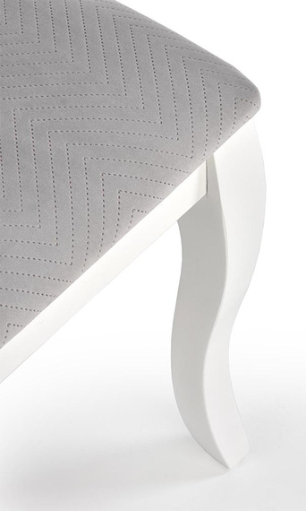 Krzesło tapicerowane Velo popielata, nóżki drewno lite bukowe białe