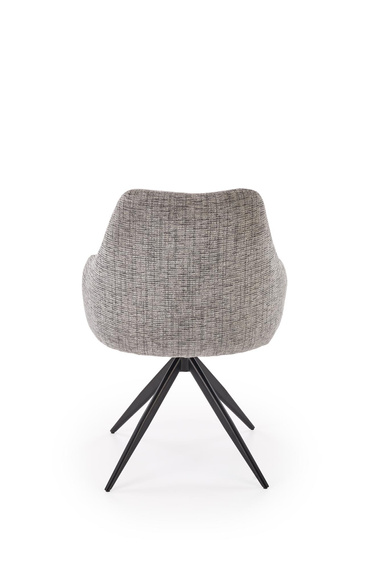 Krzesło obrotowe do jadalni tapicerowane szare K564