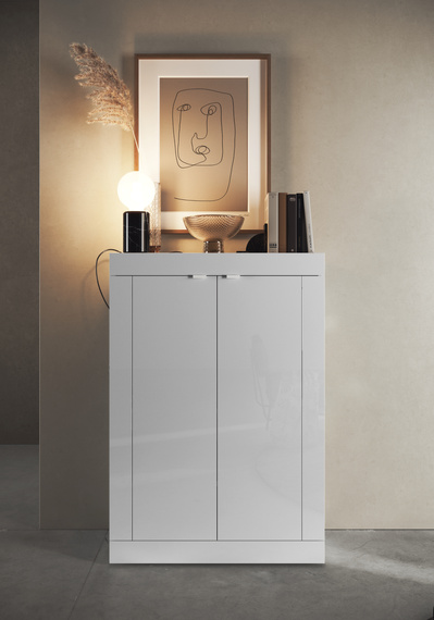 Szafka na buty biała połysk 78 cm Basic