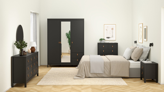 Komoda z szufladami czarna mat 159 cm Madrid