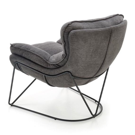 Fotel wypoczynkowy tapicerowany szary Volker