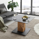Stolik kawowy szklany szary / dąb olejowany 70 x 70 cm Quadro