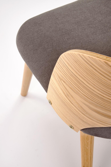 Krzesło do jadalni drewniane tapicerowane szare / naturalne Cadiz